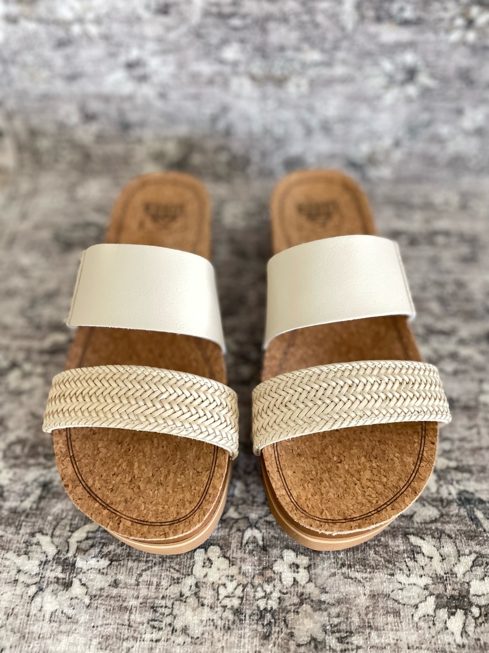 Reef Cushion Vista Platform Sandals Size 7 Tan Beige Cream - Picture 2 of 5